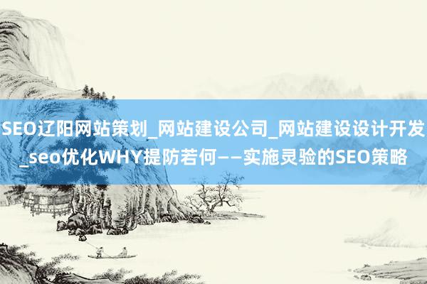 SEO辽阳网站策划_网站建设公司_网站建设设计开发_seo优化WHY提防若何——实施灵验的SEO策略